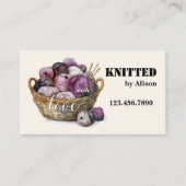 Handgemaakte Breiwerk Wol Visitekaartje (Voorkant)