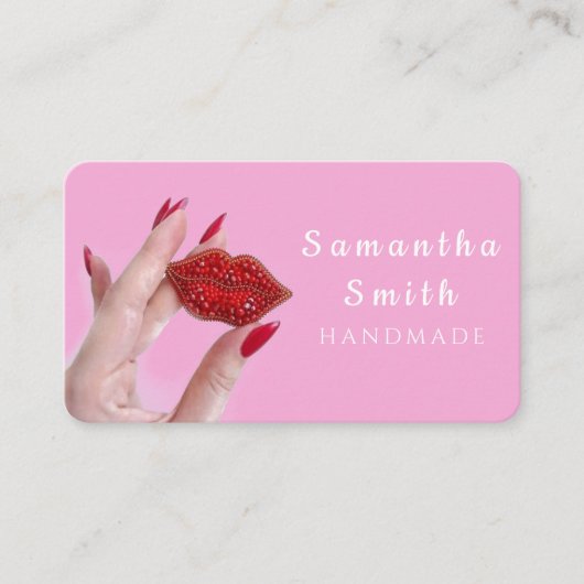 Handgemaakte broche visitekaartje (Voorkant)