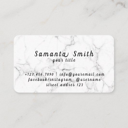 Handgemaakte broche visitekaartje (Achterkant)