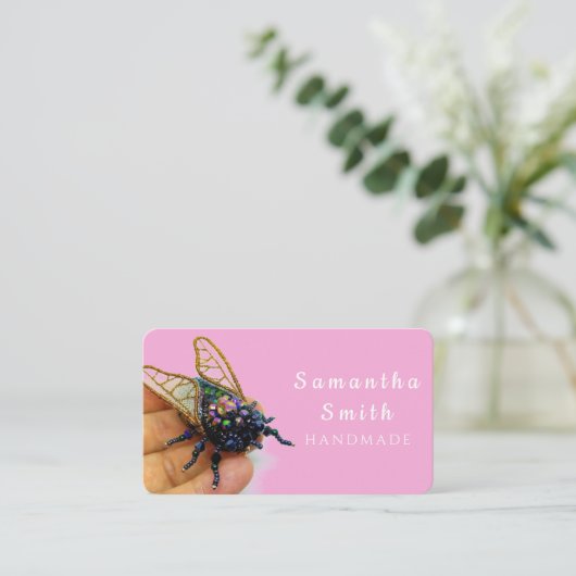 Handgemaakte broche visitekaartje (Staand voorkant)