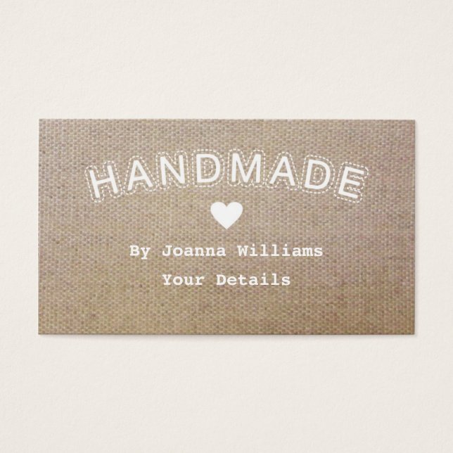 Handgemaakte Burlap Hessian Craft Business Labels  Visitekaartje (Voorkant)