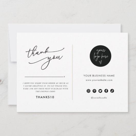 Handgemaakte Business Dank u Product Packing Kaart (Achterkant)