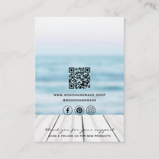 Handgemaakte Business QR Code Sieraden Display Kaa Contactkaartje (Achterkant)