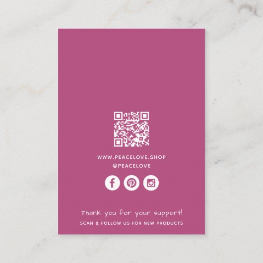 Handgemaakte Business QR Code Sieraden Display Kaa Contactkaartje (Achterkant)