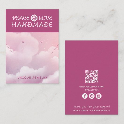 Handgemaakte Business QR Code Sieraden Display Kaa Contactkaartje (Voorkant / Achterkant)