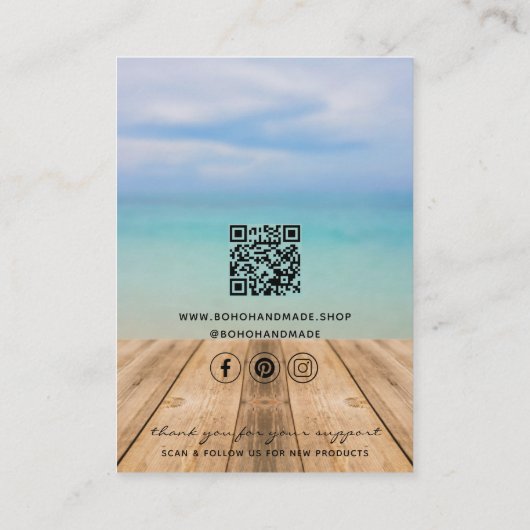 Handgemaakte Business QR Code Sieraden Display Kaa Contactkaartje (Achterkant)