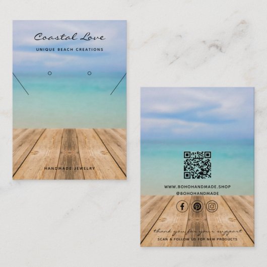 Handgemaakte Business QR Code Sieraden Display Kaa Contactkaartje (Voorkant / Achterkant)