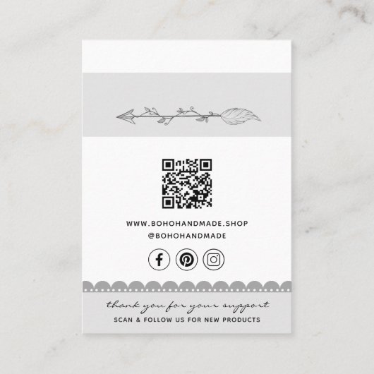 Handgemaakte Business QR Code Sieraden Display Kaa Contactkaartje (Achterkant)