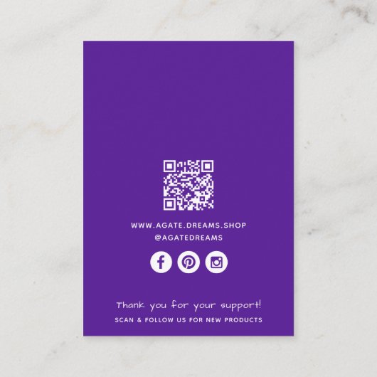 Handgemaakte Business QR Code Sieraden Display Kaa Contactkaartje (Achterkant)