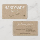 Handgemaakte cadeautjes roestachtig kraftpapier visitekaartje (Voorkant / Achterkant)