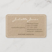 Handgemaakte cadeautjes roestachtig kraftpapier visitekaartje (Achterkant)