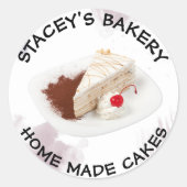 Handgemaakte Cakes Label Bakery Sticker (Voorkant)