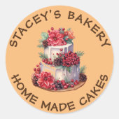 Handgemaakte Cakes Label Bakery Sticker (Voorkant)
