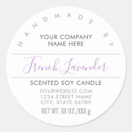 Handgemaakte Candle Soap Paarse Lavendel Productla Ronde Sticker