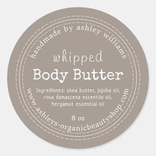 Handgemaakte carrosserieboter Organische bedrijfsw Ronde Sticker (Voorkant)