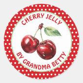 Handgemaakte Cherry Jelly gepersonaliseerd Ronde Sticker (Voorkant)