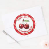 Handgemaakte Cherry Jelly gepersonaliseerd Ronde Sticker (Envelop)