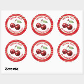 Handgemaakte Cherry Jelly gepersonaliseerd Ronde Sticker (Vel)