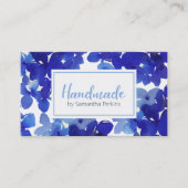 Handgemaakte Chic Blue Flower Hortensia Business C Visitekaartje (Voorkant)