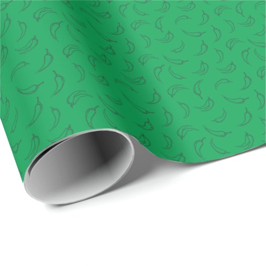 Handgemaakte Chili-paprika's op groen Cadeaupapier (Rol Hoek)