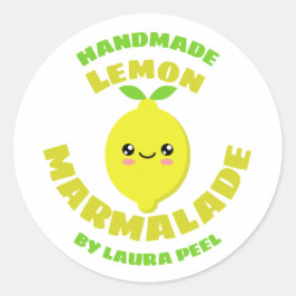 Handgemaakte citroenmarmelade ronde sticker