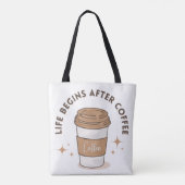 Handgemaakte Coffee Cup Canvas tas (Achterkant)
