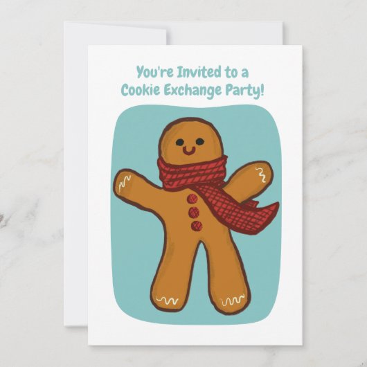Handgemaakte Cookie Exchange Party Holiday bewerkb Kaart (Voorkant)
