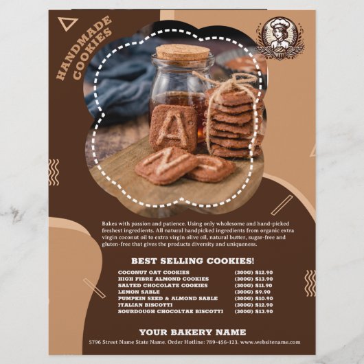 Handgemaakte cookies Menu Promotie Flyer (Voorkant)