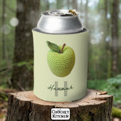 Handgemaakte Craft Green Crochet Apple Monogram Na Blikjeskoeler