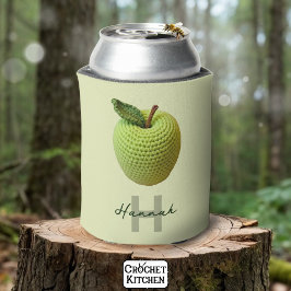 Handgemaakte Craft Green Crochet Apple Monogram Na Blikjeskoeler