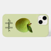 Handgemaakte Craft Green Crochet Apple Monogram Na Case-Mate iPhone Case (Achterkant (horizontaal))