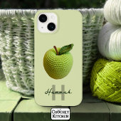 Handgemaakte Craft Green Crochet Apple Monogram Na Case-Mate iPhone Case