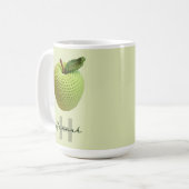 Handgemaakte Craft Green Crochet Apple Monogram Na Koffiemok (Voorkant links)