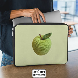 Handgemaakte Craft Green Crochet Green Apple Craft Laptop Sleeve