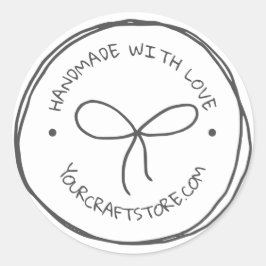 Handgemaakte Crafts Bow Ronde Sticker