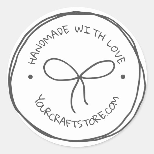 Handgemaakte Crafts Bow Ronde Sticker (Voorkant)