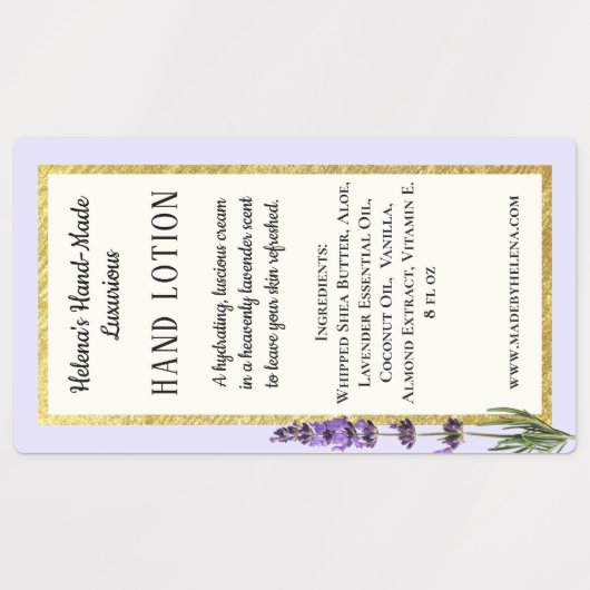 Handgemaakte Cream Ingrediënt Waterdicht Product L Labels (Design 2)