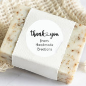 Handgemaakte Creaties Dank U Hart Ronde Sticker