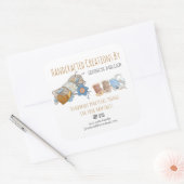 Handgemaakte creaties Garen en Naaien Wit Vierkante Sticker (Envelop)