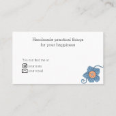 Handgemaakte creaties Garen en Naaien Wit Visitekaartje (Achterkant)