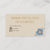 Handgemaakte Creations Garen Naaien  Cream Visitekaartje (Achterkant)