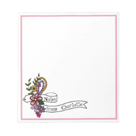 Handgemaakte doodle Art kleurige Floral Banner Notitieblok