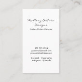 Handgemaakte Doodle Wreath Hearts en Foliage Verti Visitekaartje (Achterkant)