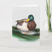 Handgemaakte eend in een plas (Beatrix Potter Styl Feestdagen Kaart (Voorkant)