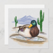 Handgemaakte eend in plas (Beatrix Potter Style) Feestdagenkaart (Voorkant / Achterkant)