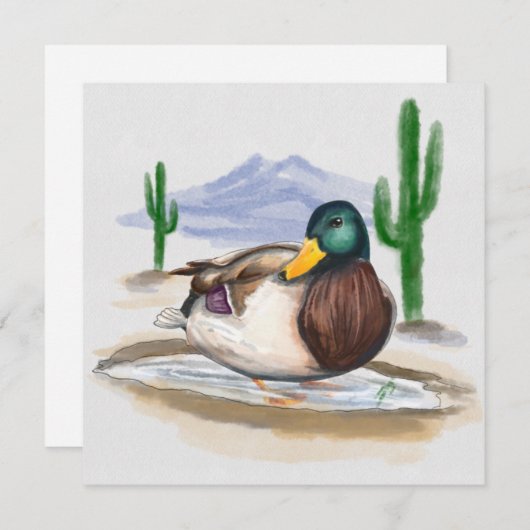 Handgemaakte eend in plas (Beatrix Potter Style) Feestdagenkaart (Voorkant / Achterkant)