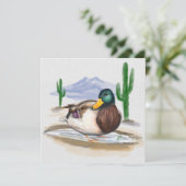 Handgemaakte eend in plas (Beatrix Potter Style) Feestdagenkaart (Staand voorkant)