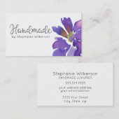 Handgemaakte eenvoudige bloemige Visitekaartje (Voorkant / Achterkant)