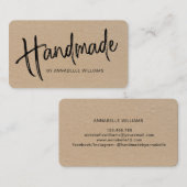Handgemaakte | Eenvoudige krafttextuur  Visitekaartje (Voorkant / Achterkant)