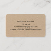 Handgemaakte | Eenvoudige krafttextuur  Visitekaartje (Achterkant)